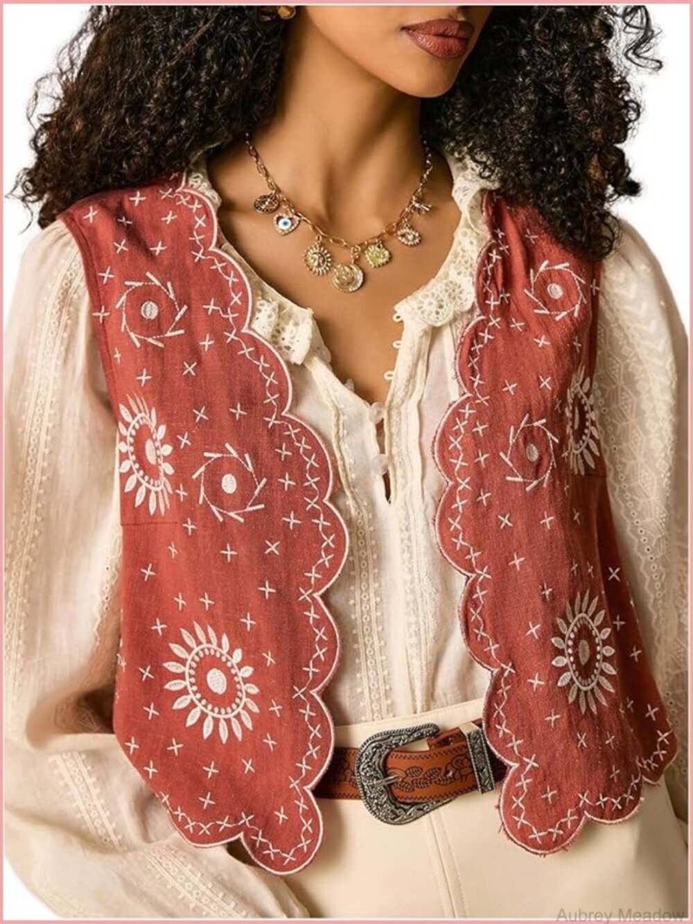 Boho Floral Cardigan Vest Sleeveless Linen Blend Loose Fit